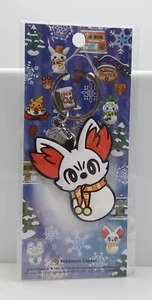 Pokemon Center Fennekin snowman Christmas winter rubber keychain charm - Picture 1 of 1
