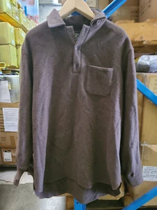 Brown Mens Outdoor Wool Woolen Long Sleeve Shearer Shirt Jumper Jacket - Picture 1 of 5