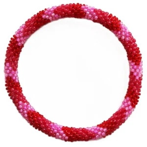 Aid Through Trade Roll-On® Bracelet "Cupid's Arrow" Glass Beads Made in Nepal - Picture 1 of 2