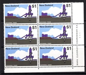 New Zealand 1970 Pictorials - $1 Geothermal Power Plate 1111 Block MNH - Picture 1 of 1