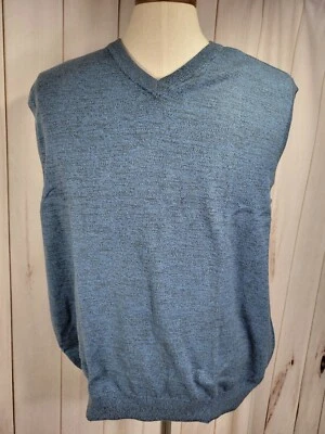 Nuevo Chaleco Suéter John Blair Azul Jaspeado Para Hombres Cuello en V Talla Grande Pullover Foto 1 de 4