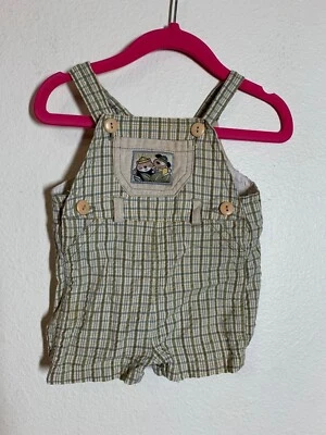 Винтажный B.T. Детский комбинезон шорты клетку хлопок 90-х Y2K Summer Baby 3-6 месяцев - Изображение 1 из 4