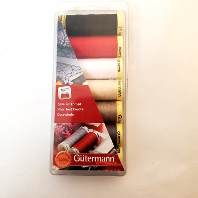 Gutermann Sew All Polyester Thread Set 7 Spools Basic Colors 110 Yds USA - Image 1 of 4