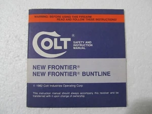 1982 Colt Firearms Instruction Manual New Frontier & New Frontier Buntline - Picture 1 of 7