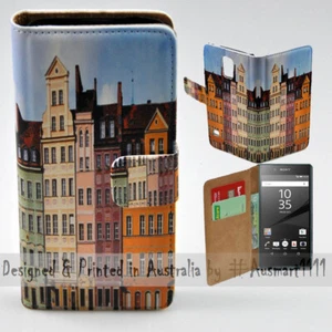 For Sony Xperia Series - Polish Colour Buildings Print Mobile Phone Case Cover - Picture 1 of 3