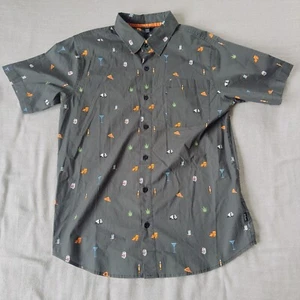 Enjoi Skateboards Erwachsene kleine Party lässiges aufknöpfbares Shirt gewebt Allver-Druck - Bild 1 von 9