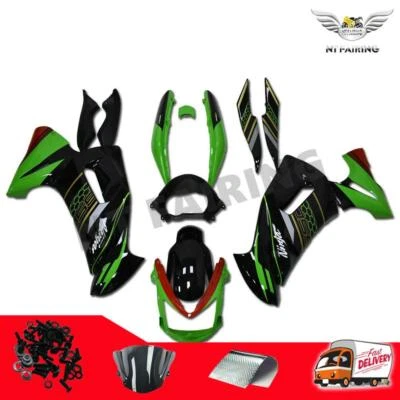 Kit de carenado FU Fit para Kawasaki Ninja 650R 2006 2007 2008 ER-6F verde negro c010 Foto 1 de 4