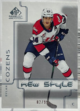 2019-20 Upper Deck CHL SP Game Used '00-01 New Style Rookie Dylan Cozens #/99 RC
