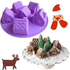 3D CASA NATALIZIA stampo in silicone per torta al cioccolato cottura sapone Jelly Ice Tray Stampo