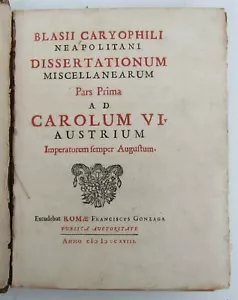 1718 Essays Concerning Biblical Medicinal Plants by Biagio Garofalo antique - Picture 1 of 12