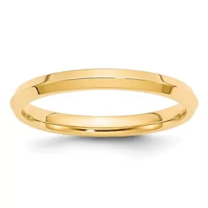 14k Yellow Gold 2.5mm Knife Edge Wedding Band Ring for Women Size 7 - Picture 1 of 5