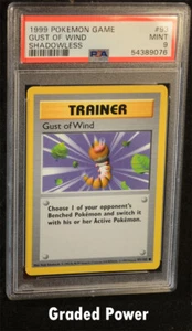 Pokemon Base Set Unlimited Shadowless Gust of Wind SHADOWLESS PSA 9 (9076) #93  - Picture 1 of 2