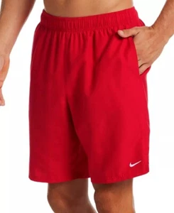 Nike Men's Essentials Solid Lap 9" Volley Swim Shorts - University Red - M - Picture 1 of 4