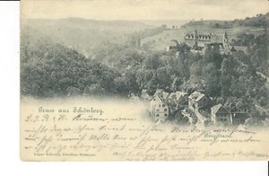 POSTCARD GRUSS AUS SCHONBERG -BERGSTRASSE - POSTMARKED IN ASCHUFFENBURG - Picture 1 of 2