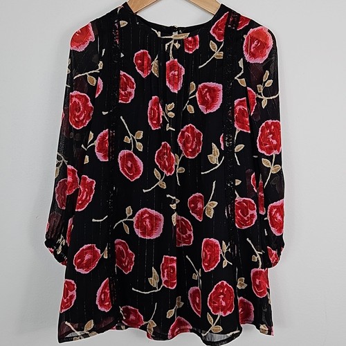 Abito Kate Spade Hazy Rose in chiffon metallizzato nero e rosso bambino 4 anni