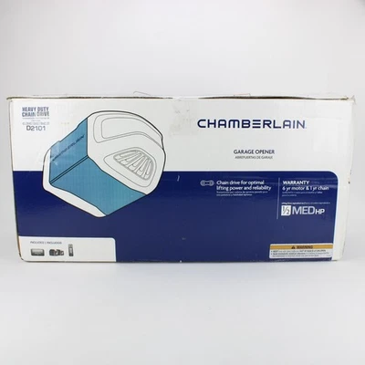 Chamberlain 1/2HP Heavy Duty Chain Drive Garage Door Opener W/ Remote D2101 - Image 1 of 4