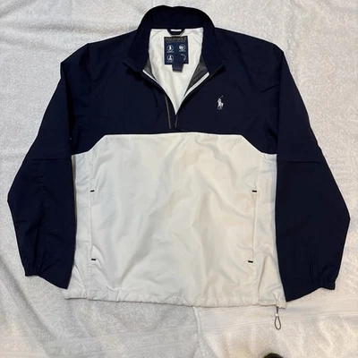 Polo Ralph Lauren Hombre Grande Chaqueta de Pista Cremallera Completa Negro Blanco Rayas Suéter  Foto 1 de 4