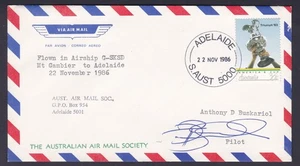 1986 AIRSHIP G-SKSD MT GAMBIER - ADELAIDE DECIMAL STAMP FLIGHT COVER 20of25 #Q31 - Bild 1 von 2