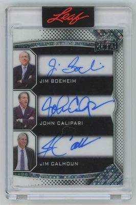 Jim Boeheim/John Calipari/Jim Calhoun 2025 Leaf Metal Triple Autograph 1/1 Auto - Image 1 of 2