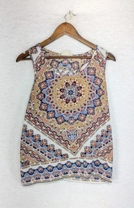 Camiseta sin mangas para mujer Sweet Wanderer estampado boho floral geométrico S - Imagen 1 de 5