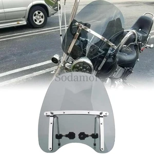 17"×15" Gray Windshield Windscreen Adjustable For Honda Shadow VLX 600 1988-2008 - Picture 1 of 24