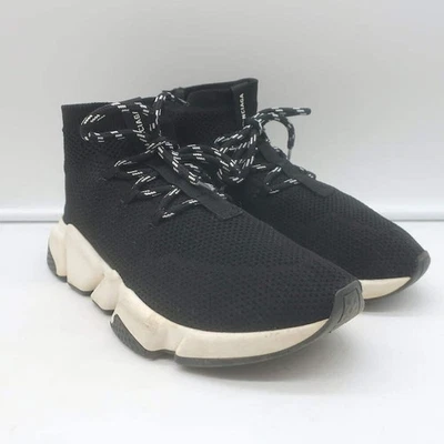 Balenciaga Speed Lace-Up Sock Sneakers Black Knit Size 38.5 - Image 1 of 4