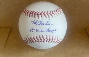 ED CHARLES METS 69 WS CHAMPS  SIGNED AUTOGRAPHED M.L. BASEBALL BECKETT AUTH  - Picture 1 of 2