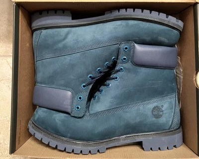 Timberland 6" Premium Waterproof Boots ‘Dark Blue’ Size 14 Leather Nubuck Suede - Image 1 of 4