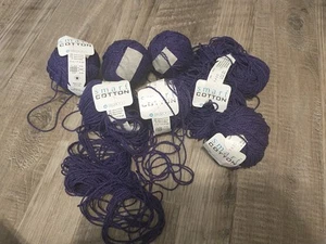 Approx 7 Balls - Berroco - Smart Cotton Yarn -Color 1420 Dark Purple Cotton Rayo - Picture 1 of 6