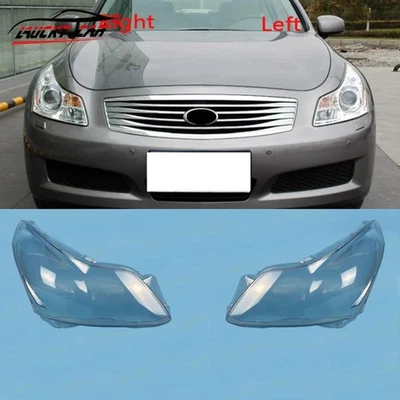 Fits For INFINITI G25 G35 07-10 Car Front Headlight Lens Cover+ Seal Glue LH+RH - Image 1 of 4