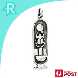 Double Sided Reversible Egyptian Hieroglyph Sterling Silver 925 Pendant - Picture 1 of 9