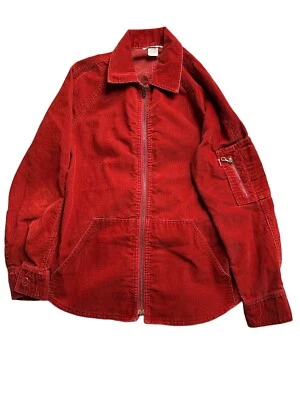 Chaqueta de Pana Levi’s Cremallera Garra Pestaña Blanca Años 70 80 Mediana Roja Garra Cremallera Foto 1 de 4
