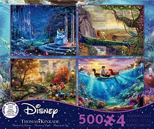 Ceaco Thomas Kinkade The Disney Dreams Collection 4 in 1 500 pc Puzzles - Image 1 of 1