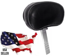 BLACK LEATHER RIDER DRIVERS BACK REST INDIAN 2879542-01 CHALLENGER PURSUIT ELITE - Picture 1 of 6