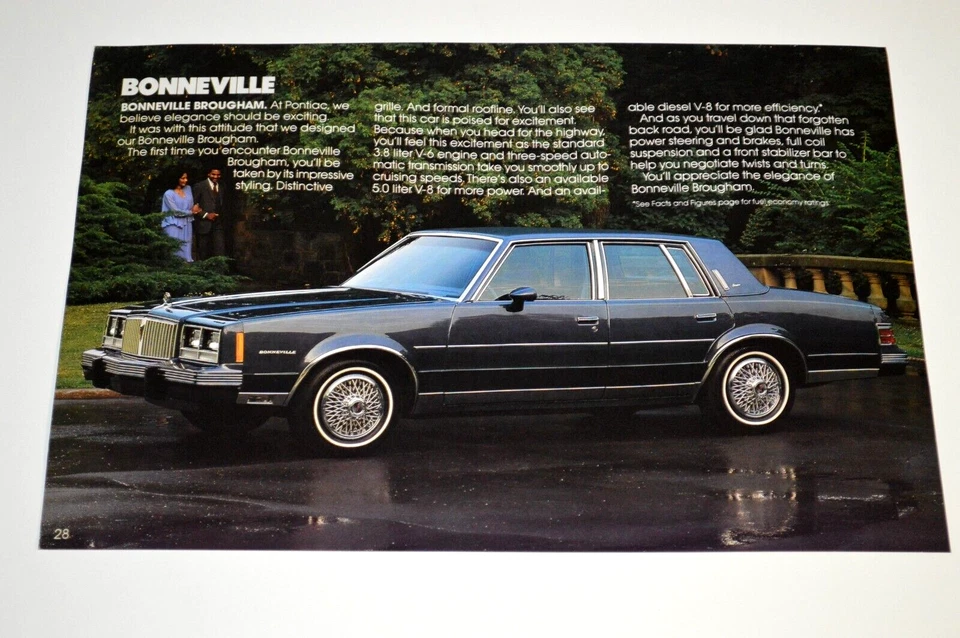 Pontiac Bonneville Brougham 1983 anuncio original de concesionario anuncio impreso 83 Foto 1 de 1