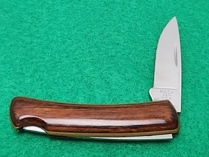 Vintage Buck Knives USA 527 THE TREASURY Brown Wood 1 Blade Lock Back Knife - Picture 1 of 21