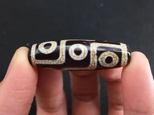 Magic Tibetan old Agate * 9 eyed* dZi Bead Pendant c7 - Picture 1 of 7