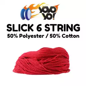 10 x YoYo Yo 50% Polyester / 50% Cotton SLICK 6 YoYo / Yo-Yo String RED - Picture 1 of 1