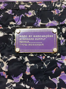 Marc By Marc Jacobs Padded Workwear Laptop Bag Floral Black Purple * No Strap * - Picture 1 of 11