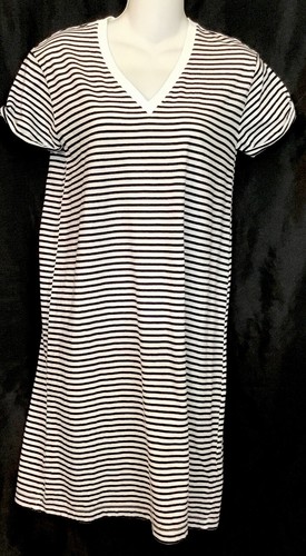 ALEXANDER WANG Abito a Lexander wang bianco e nero a righe collo a V manica a S cotone taglia Xs