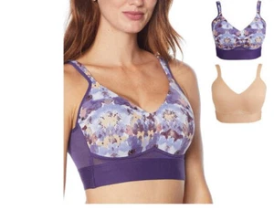 Paquete de 2 sujetadores de copa moldeados Rhonda Shear con detalle posterior de malla talla XL NUEVO - Imagen 1 de 1