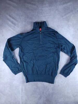 Suéter Merino Saks 5th Avenue Para Mujer 1/4 Cremallera M Verde Pullover Punto Overlock Foto 1 de 4