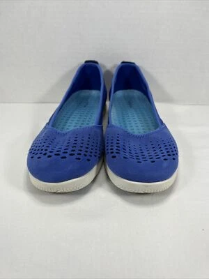Zapatos planos Lands Ends para mujer 8,5 D cómodos sin cordones de ballet goma azul 485966 Foto 1 de 4