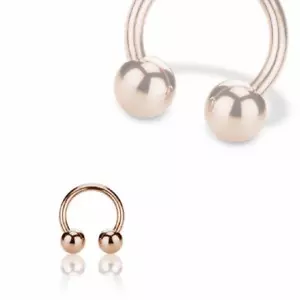 Piercing Hufeisen Septum Rosegold Rose Nasenpiercing Intim Lippe Augenbraue Ring - Bild 1 von 11