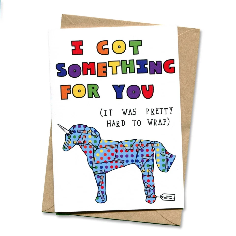 Tarjeta I Got Something For You — Things by Bean — AUS STOCK — Cumpleaños Unicornio Divertido Foto 1 de 1