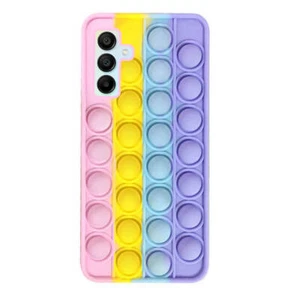Coque Bubble Pour Samsung Galaxy A55, Silicone Fidget Pop (arc-en-ciel) Rainbow - Photo 1 sur 4