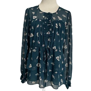 Blusa Rebecca Taylor 4 Floral Transparente Carrera Top Camisa - Imagen 1 de 10