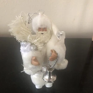 All in white Victorian Santa Figurine Christmas Ornament - Picture 1 of 13