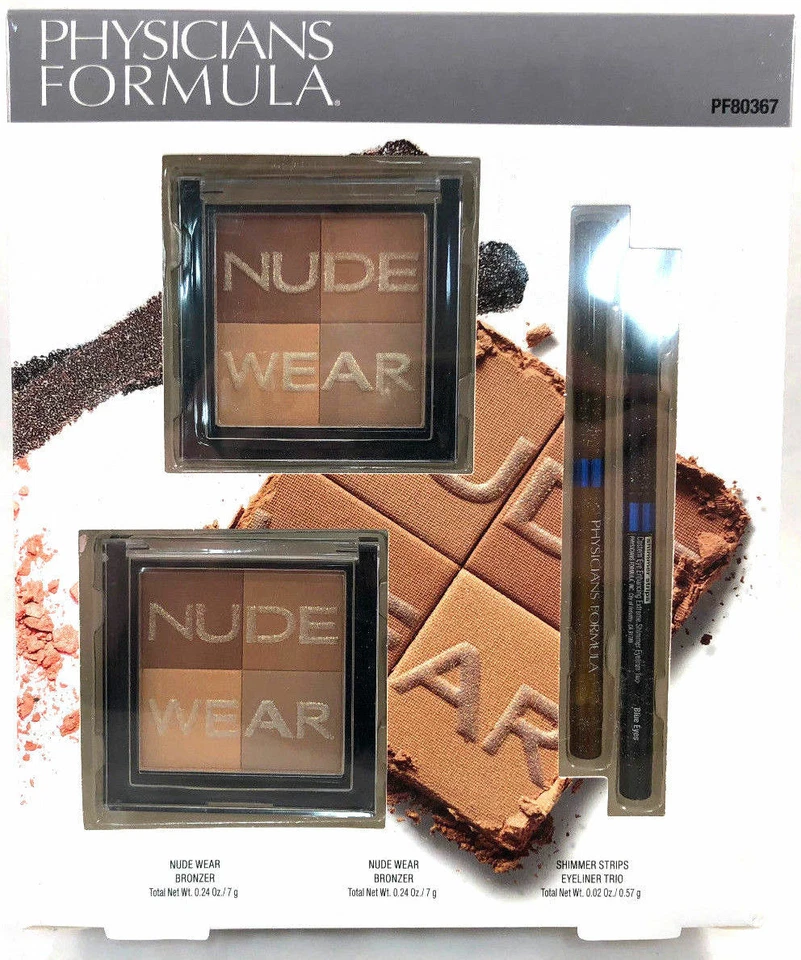 Physicians Formula 2X Nude Wear Bronzer Shimmer Strips Blue Eyes Eyeliner Trio - Image 1 of 1