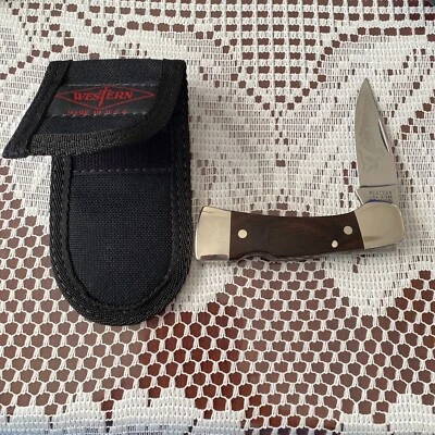 Muy Raro Western USA S-522 D Westlock Lockback Cuchillo Faisán Sello en Hoja Foto 1 de 4